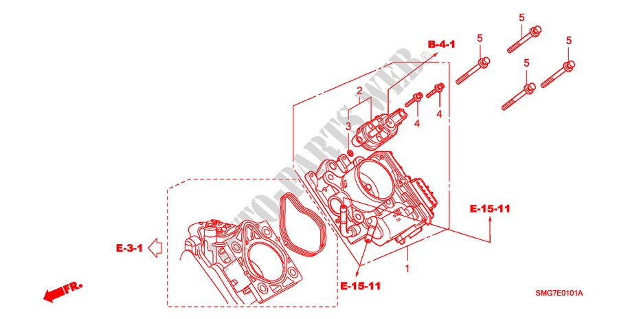 CUERPO MARIPOSA GASES(1.8L) para Honda CIVIC 1.8 ES 5 Puertas 6 velocidades manual 2007