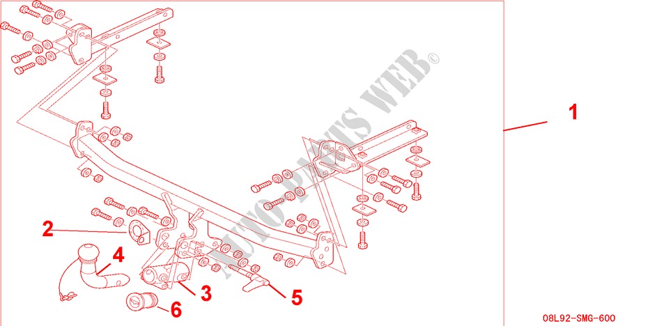 DETACHABLE TRAILER HITCH para Honda CIVIC 1.4 SPORT 5 Puertas 6 velocidades manual 2006