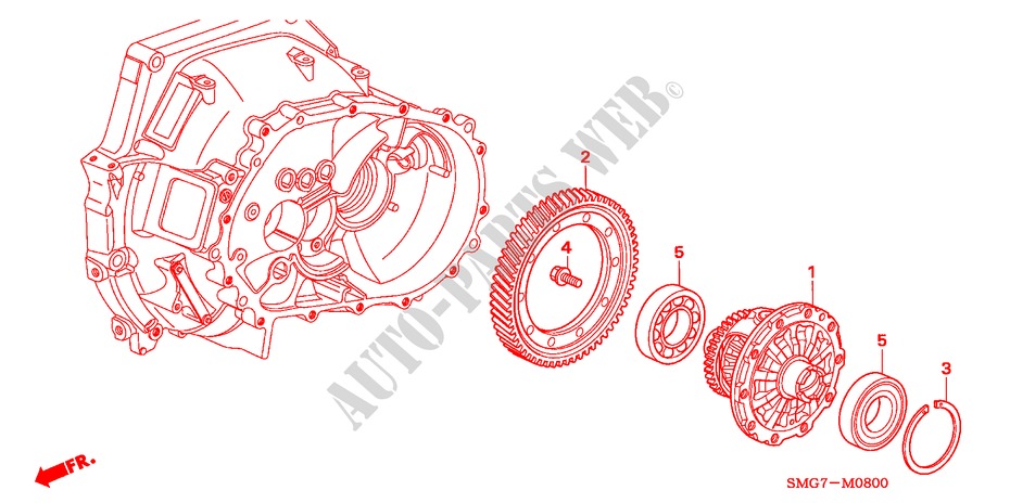 DIFERENCIAL(1.4L)(1.8L) para Honda CIVIC 1.8 ES 5 Puertas 6 velocidades manual 2007