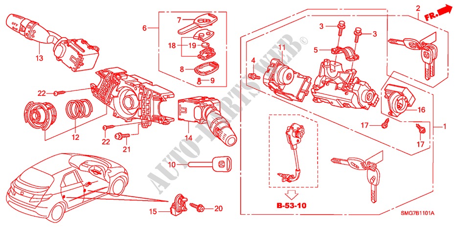 INTERRUPTOR COMBINACION(RH) para Honda CIVIC 1.8 ES 5 Puertas 6 velocidades manual 2007