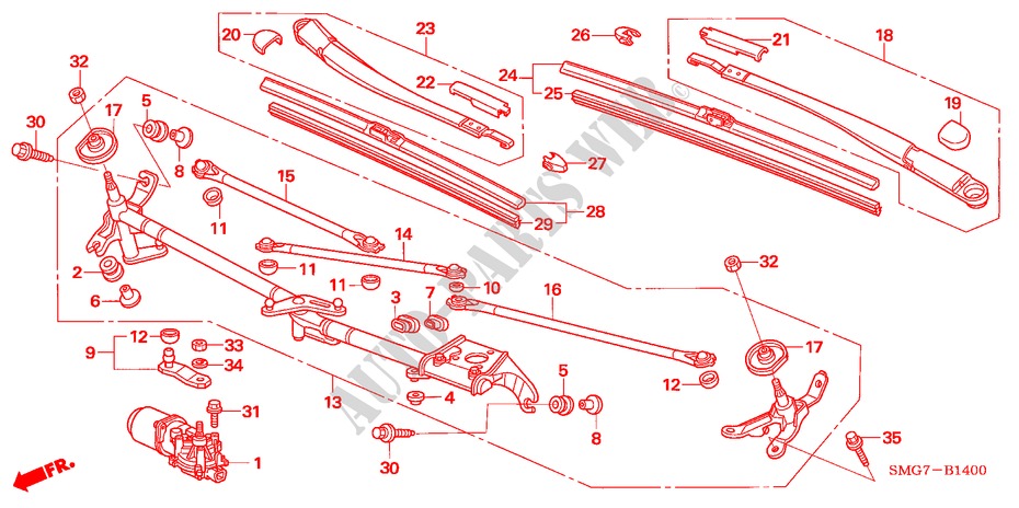 LIMPIAPARABRISAS (LH) para Honda CIVIC 1.4 SPORT 5 Puertas 6 velocidades manual 2006