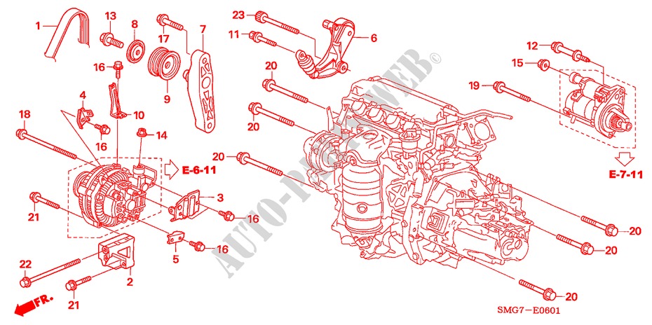 MENSULA DE ALTERNADOR(1.8L) para Honda CIVIC 1.8 SE 5 Puertas Transmisión Manual Inteligente 2008
