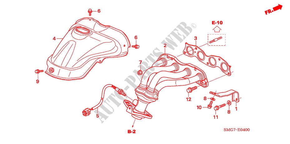 MULTIPLE DE ESCAPE(1.4L) para Honda CIVIC 1.4 SPORT 5 Puertas 6 velocidades manual 2006