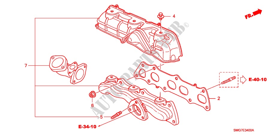 MULTIPLE DE ESCAPE(DIESEL) para Honda CIVIC 2.2 EXECUTIVE 5 Puertas 6 velocidades manual 2006