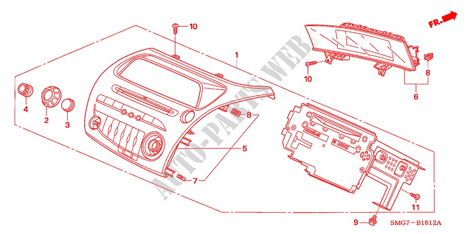 RADIO AUTOMATICA(RH)(1) para Honda CIVIC 1.8 SE 5 Puertas Transmisión Manual Inteligente 2008