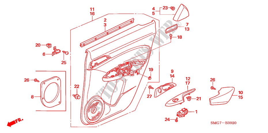 RECUBRIMIENTO DE PUERTA para Honda CIVIC 1.8 ES 5 Puertas 6 velocidades manual 2007