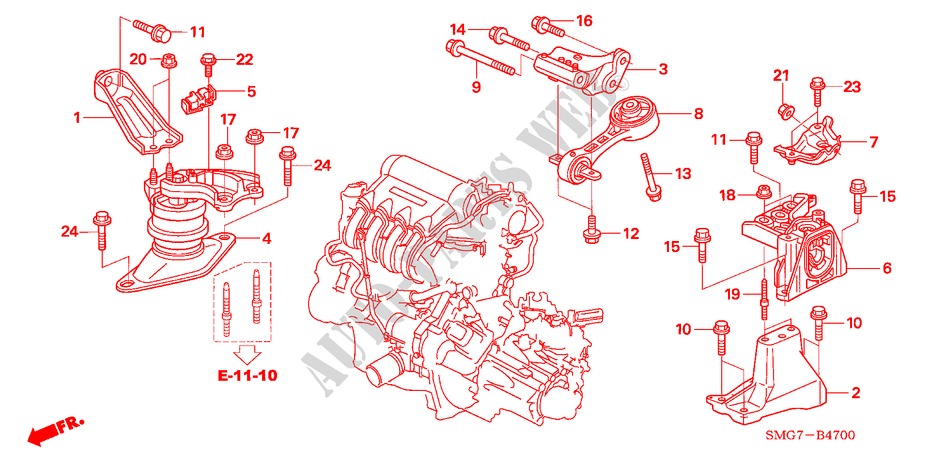 SOPORTES DE MOTOR(1.4L) para Honda CIVIC 1.4 SPORT 5 Puertas 6 velocidades manual 2006