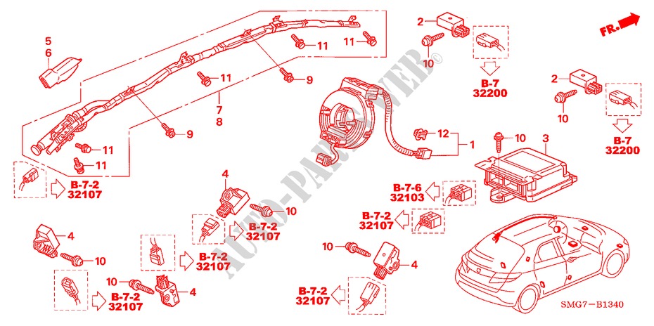 UNIDAD SRS(LH) para Honda CIVIC 1.4 SPORT 5 Puertas 6 velocidades manual 2006
