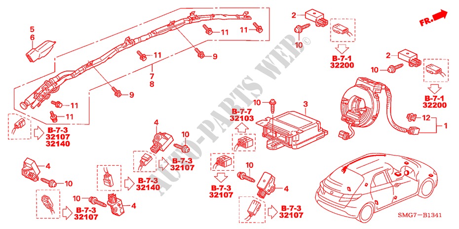 UNIDAD SRS(RH) para Honda CIVIC 2.2 S 5 Puertas 6 velocidades manual 2008