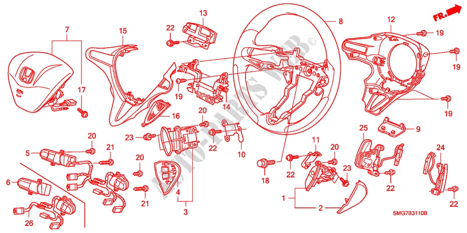 VOLANTE DE DIRECCION(SRS) para Honda CIVIC 1.8 SE 5 Puertas Transmisión Manual Inteligente 2008