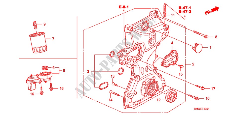 BOMBA DE ACEITE(1.8L) para Honda CIVIC 1.8 GT 5 Puertas 6 velocidades manual 2010