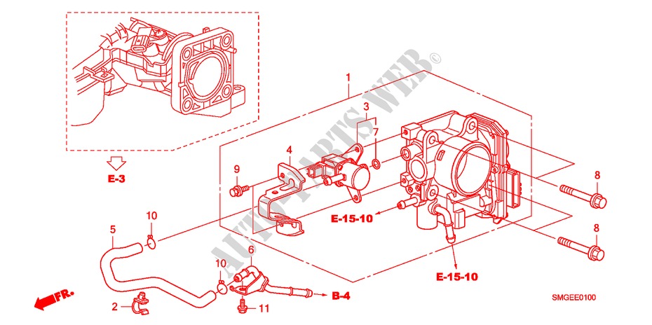 CUERPO MARIPOSA GASES(1.4L) para Honda CIVIC 1.4 SPORT 5 Puertas 6 velocidades manual 2009