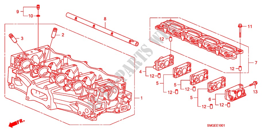 CULATA DE CILINDRO(1.8L) para Honda CIVIC 1.8 GT 5 Puertas 6 velocidades manual 2010