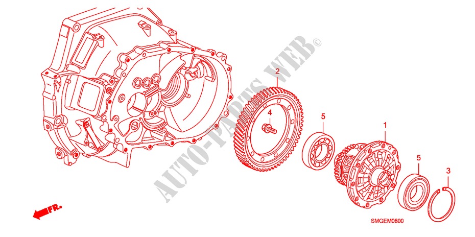 DIFERENCIAL(1.4L)(1.8L) para Honda CIVIC 1.8 GT 5 Puertas 6 velocidades manual 2010