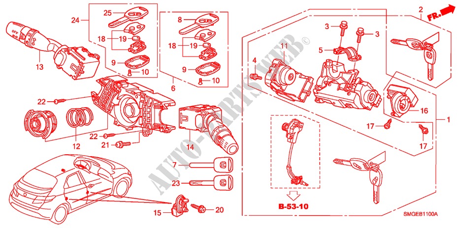 INTERRUPTOR COMBINACION(LH) para Honda CIVIC 1.4 SPORT 5 Puertas 6 velocidades manual 2009