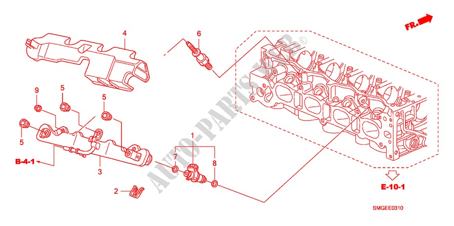 INYECTOR DE COMBUSTIBLE(1.8L) para Honda CIVIC 1.8 GT 5 Puertas 6 velocidades manual 2010