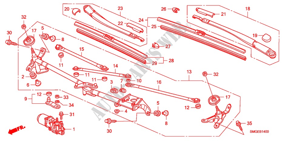 LIMPIAPARABRISAS(LH) para Honda CIVIC 1.4 SPORT 5 Puertas 6 velocidades manual 2009