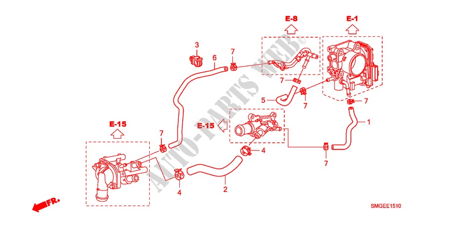 MANGUERA DE AGUA(1.4L) para Honda CIVIC 1.4 SPORT 5 Puertas 6 velocidades manual 2009