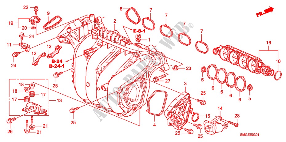 MULTIPLE DE ADMISION(1.8L) para Honda CIVIC 1.8 GT 5 Puertas 6 velocidades manual 2010