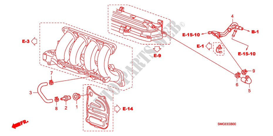 TUBO DE RESPIRADERO(1.4L) para Honda CIVIC 1.4 SPORT 5 Puertas 6 velocidades manual 2009