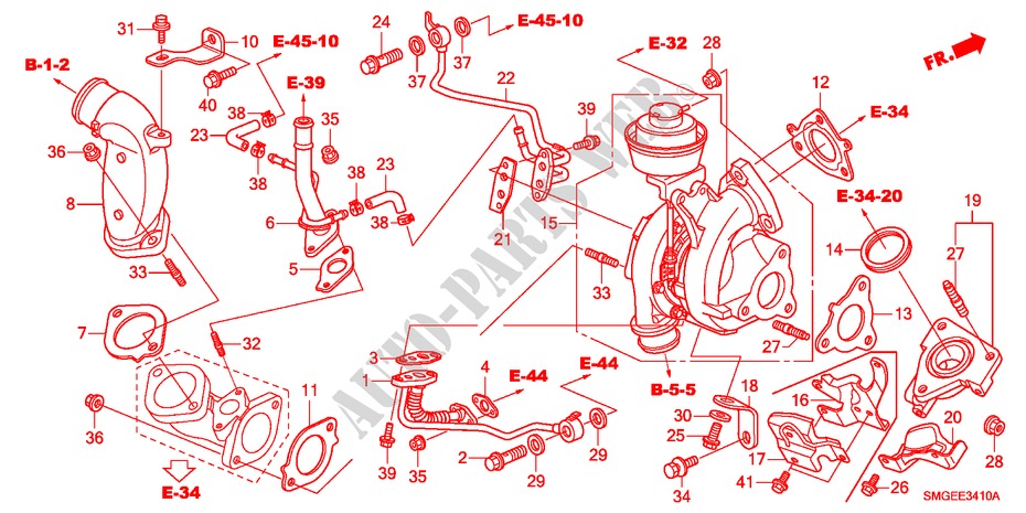 TURBOALIMENTADOR(DIESEL) para Honda CIVIC 2.2 ES 5 Puertas 6 velocidades manual 2010