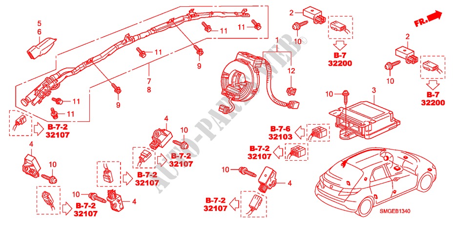 UNIDAD SRS(LH) para Honda CIVIC 1.4 SPORT 5 Puertas 6 velocidades manual 2009