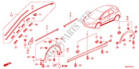 MOLDURA/GUARNICION DE LARGUERO LATERAL para Honda CIVIC 1.4SPORT 5 Puertas Transmisión Manual Inteligente 2011