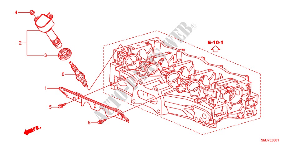 BOBINA DE ORIFICIO DE TAPON(1.8L) para Honda CIVIC 1.8GT 5 Puertas 5 velocidades automática 2011