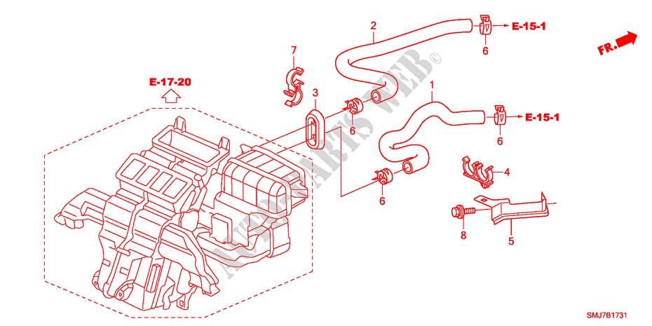 MANGUERA DE AGUA(1.8L)(LH) para Honda CIVIC 1.8GT 5 Puertas 5 velocidades automática 2011