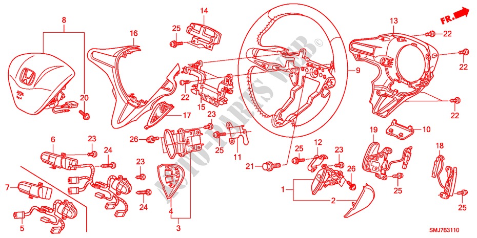 VOLANTE DE DIRECCION para Honda CIVIC 1.8GT 5 Puertas 5 velocidades automática 2011