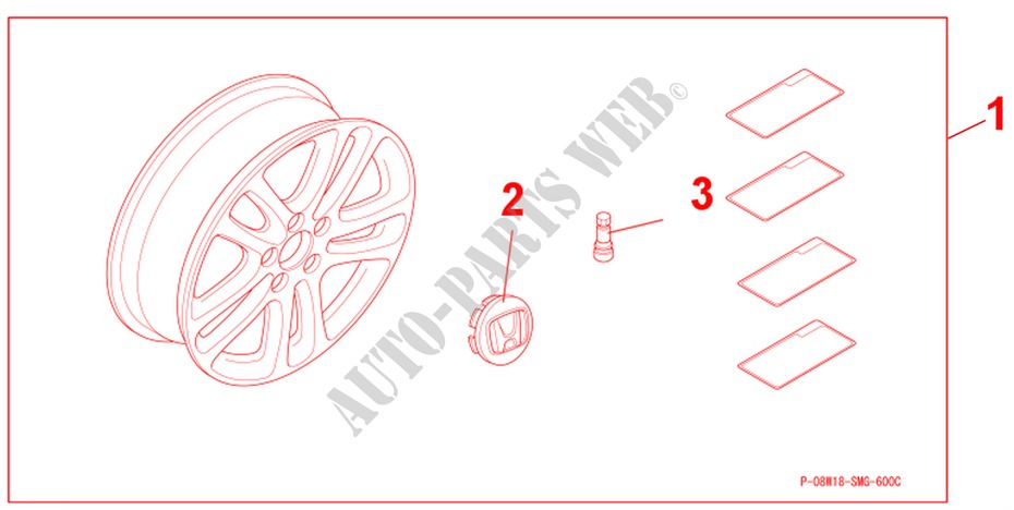 ALLOY WHEELS para Honda CIVIC 1.8 TYPE S 3 Puertas Transmisión Manual Inteligente 2007