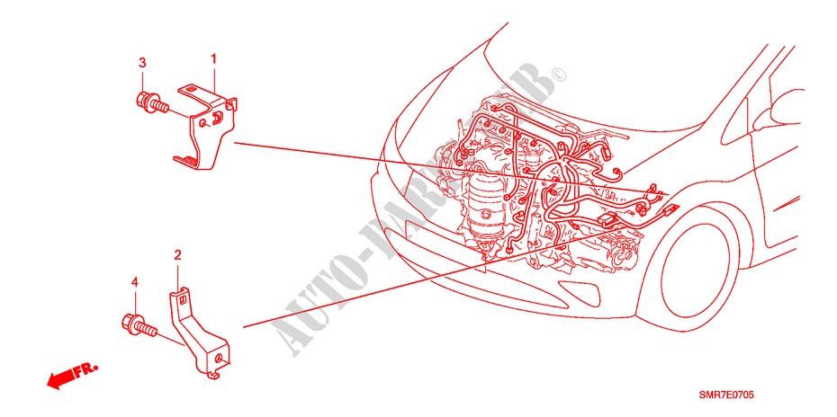 APOYO DE GRUPO DE CABLE DE MOTOR(1.4L) (1.8L) (2.0L) para Honda CIVIC 1.8 TYPE S 3 Puertas 6 velocidades manual 2007