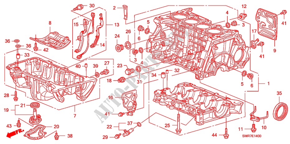 BLOQUE DE CILINDRO/COLECTOR DE ACEITE (1.8L) para Honda CIVIC 1.8 BASE 3 Puertas 6 velocidades manual 2007