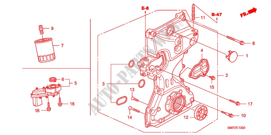 BOMBA DE ACEITE(1.8L) para Honda CIVIC 1.8 TYPE S 3 Puertas 6 velocidades manual 2007