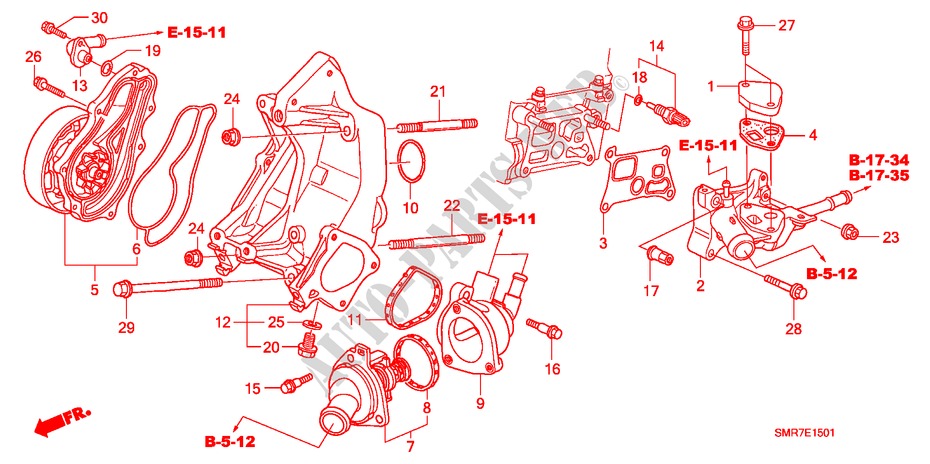 BOMBA DE AGUA(2.0L) para Honda CIVIC 2.0 TYPE R    PLUS 3 Puertas 6 velocidades manual 2007