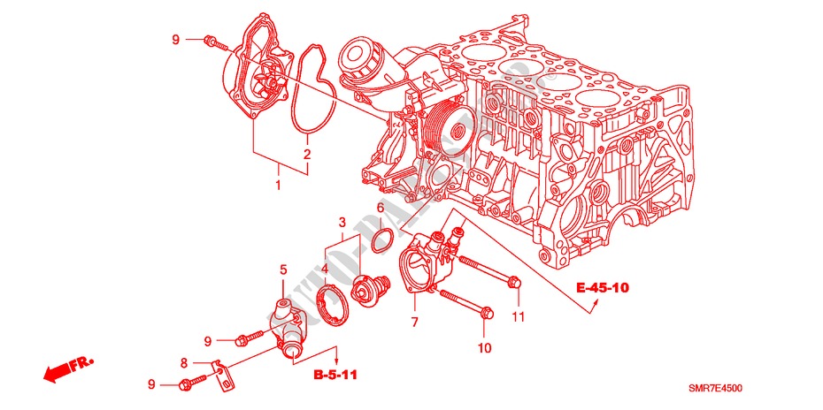 BOMBA DE AGUA(DIESEL) para Honda CIVIC 2.2 TYPE S 3 Puertas 6 velocidades manual 2007