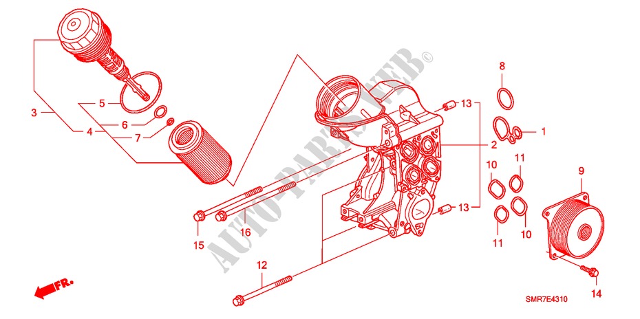 CAJA FILTRO ACEITE(DIESEL) para Honda CIVIC 2.2 TYPE S 3 Puertas 6 velocidades manual 2009