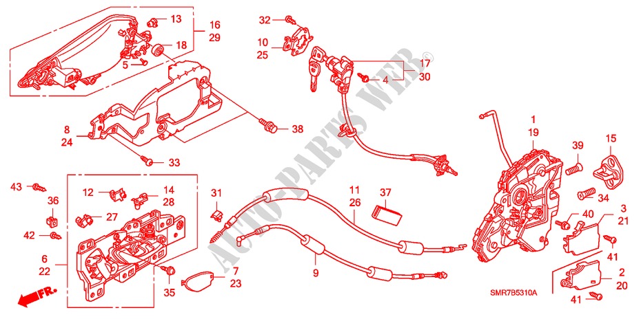 CERRADURAS DE PUERTAS/MANIJA EXTERIOR para Honda CIVIC 1.8 BASE 3 Puertas 6 velocidades manual 2007