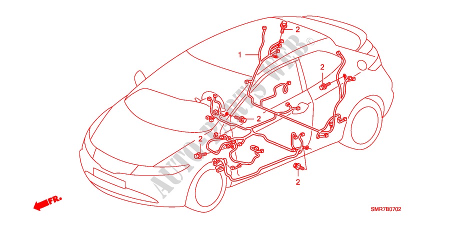CONJUNTO DE ALAMBRES(LH)(2) para Honda CIVIC 2.0 TYPE R    PLUS 3 Puertas 6 velocidades manual 2007