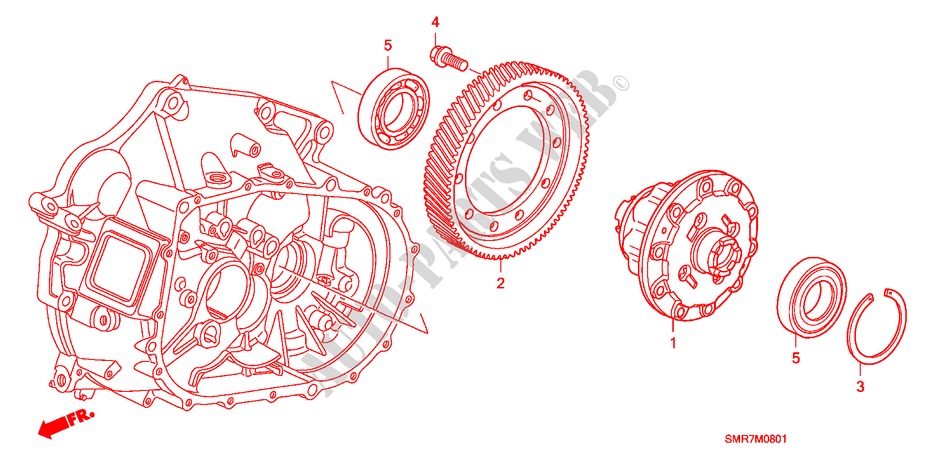 DIFERENCIAL(2.0L) para Honda CIVIC 2.0 TYPE R    PLUS 3 Puertas 6 velocidades manual 2007