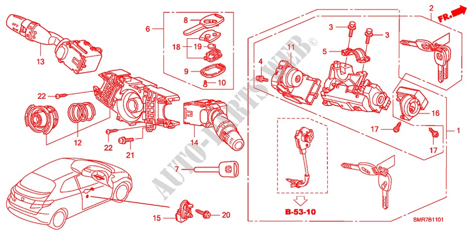 INTERRUPTOR COMBINACION(RH) para Honda CIVIC 1.8 TYPE S 3 Puertas Transmisión Manual Inteligente 2007