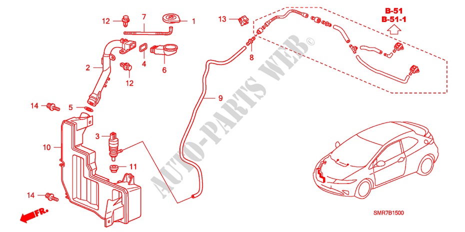 LAVAPARABRISAS(1) para Honda CIVIC 1.8 BASE 3 Puertas Transmisión Manual Inteligente 2007