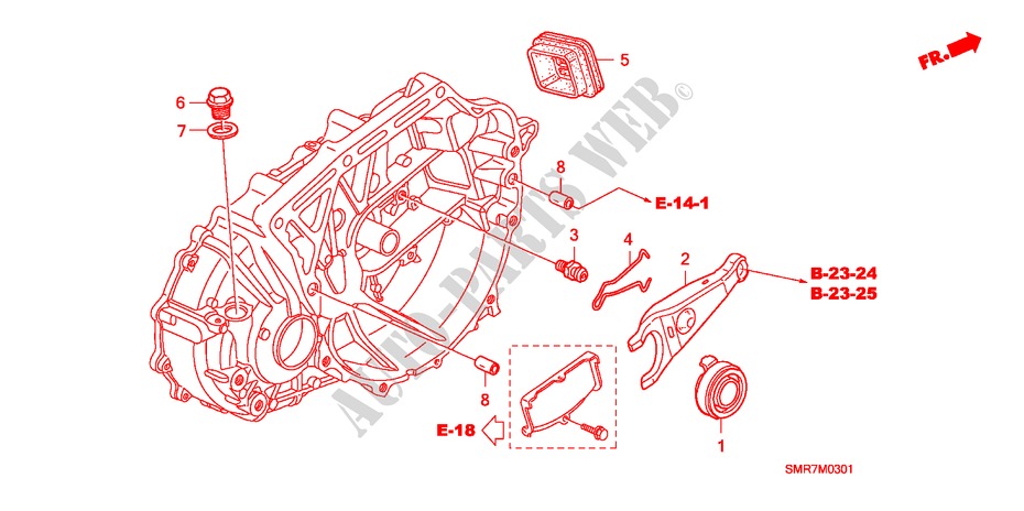 LIBERADOR DE EMBRAGUE (2.0L) para Honda CIVIC 2.0 TYPE R    PLUS 3 Puertas 6 velocidades manual 2007