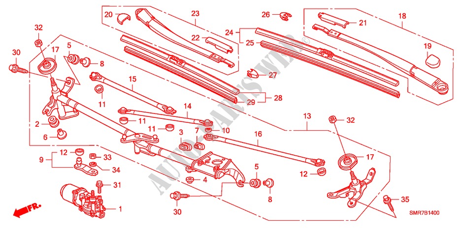 LIMPIAPARABRISAS (LH) para Honda CIVIC 2.0 TYPE R    RACE 3 Puertas 6 velocidades manual 2007