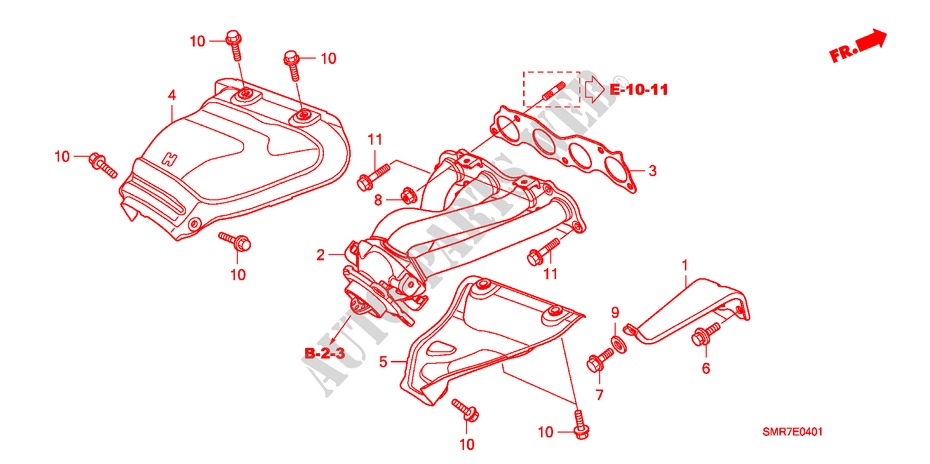 MULTIPLE DE ESCAPE(2.0L) para Honda CIVIC 2.0 TYPE R 3 Puertas 6 velocidades manual 2007