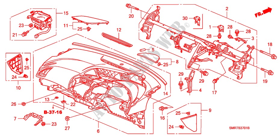 PANEL DE INSTRUMENTO(RH) para Honda CIVIC 1.8 TYPE S 3 Puertas 6 velocidades manual 2007