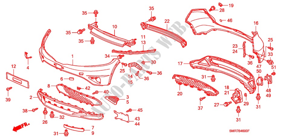 PARAGOLPES para Honda CIVIC 1.8 BASE 3 Puertas 6 velocidades manual 2007