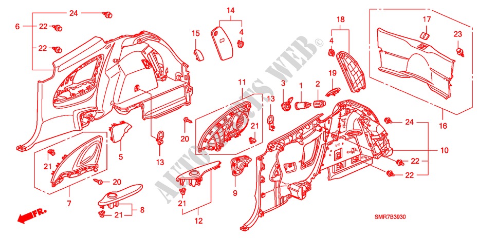 RECUBRIMIENTO LATERAL para Honda CIVIC 1.8 TYPE S 3 Puertas Transmisión Manual Inteligente 2007