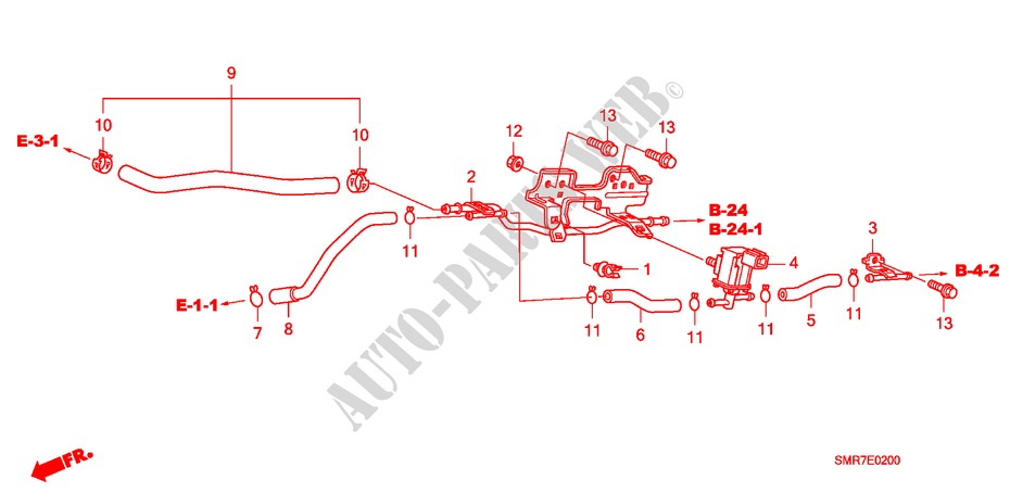 TUBERIA DE INSTALACION(2.0L) para Honda CIVIC 2.0 TYPE R    PLUS 3 Puertas 6 velocidades manual 2007