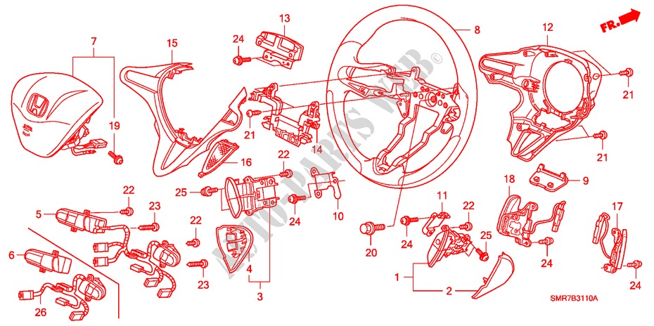 VOLANTE DE DIRECCION(SRS) para Honda CIVIC 2.0 TYPE R    RACE 3 Puertas 6 velocidades manual 2007